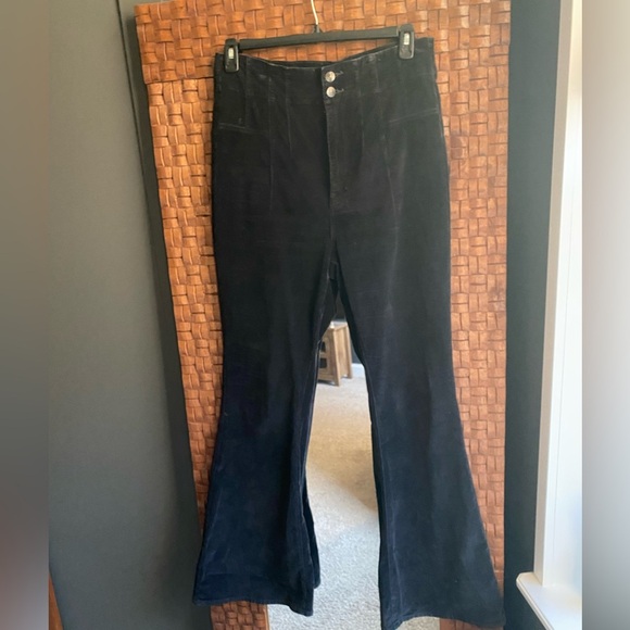 Free People Black Flared Corduroy Flare Jeans- Jayde Cord Flare Jeans 32 - Picture 3 of 9